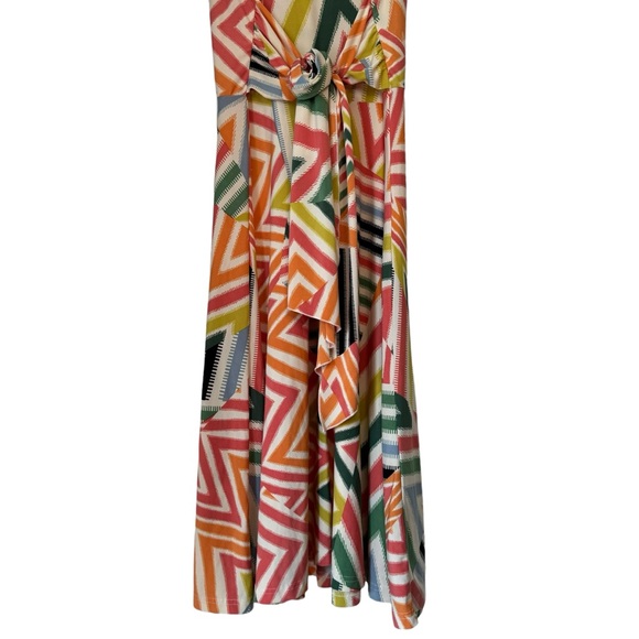 SOLD Alyn Paige New York Sleeveless Midi Dress Medium A-Line Geometric Print - Picture 6 of 9